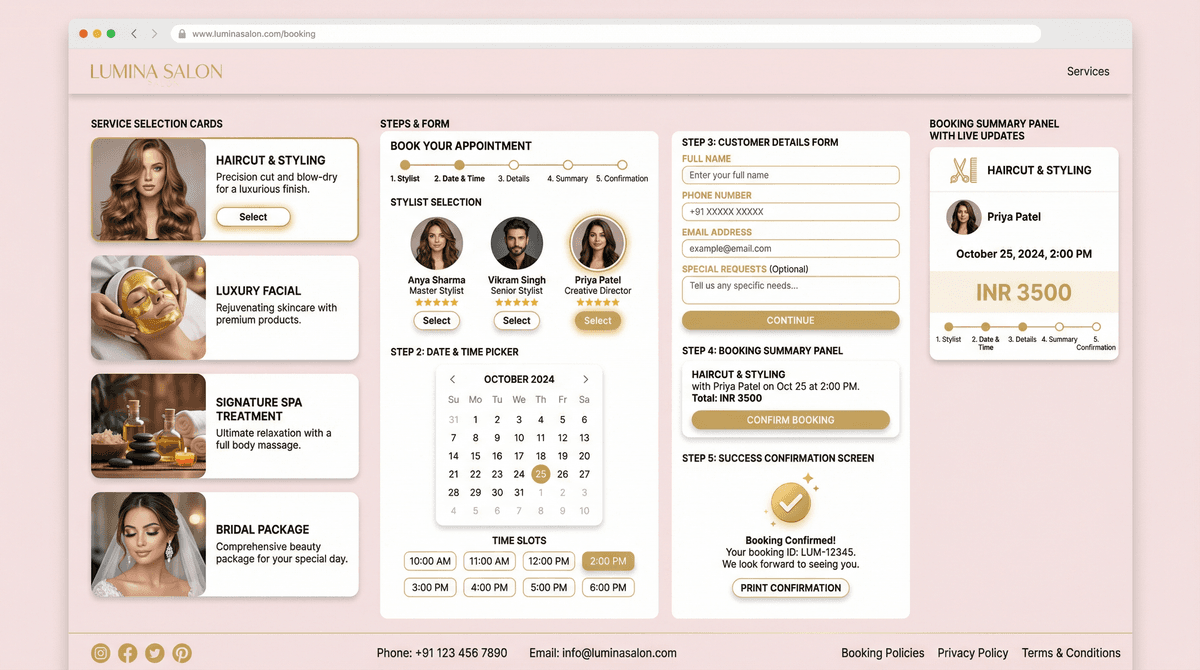 Salon & Spa Template - Book Online