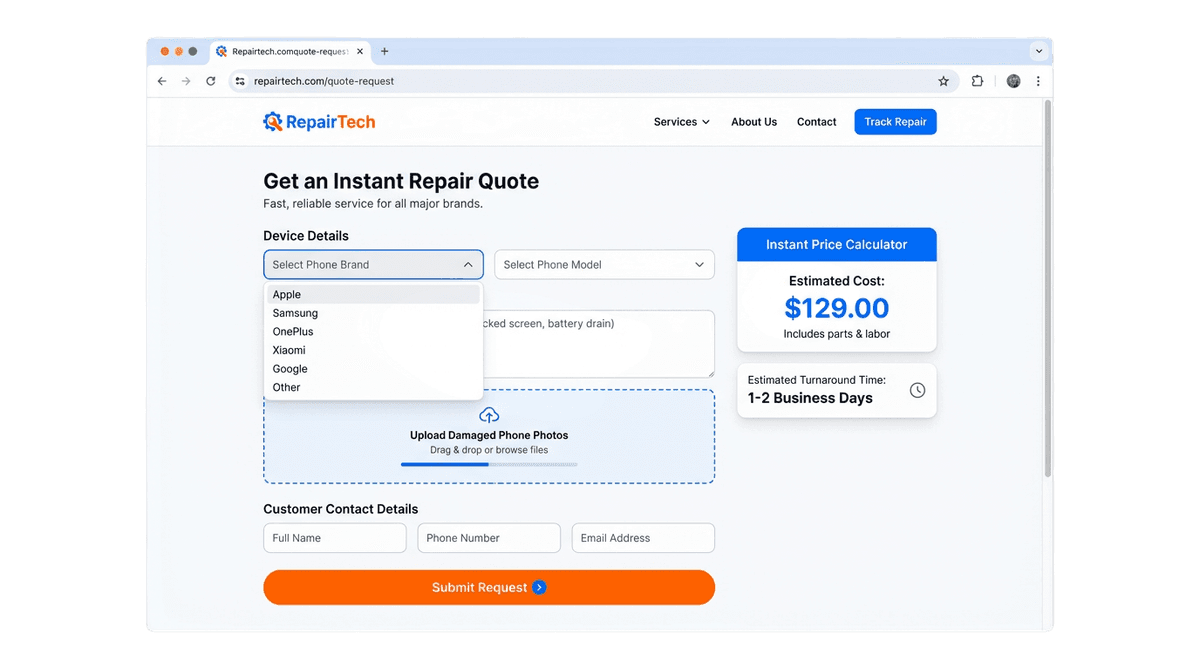 Mobile Repair Shop - Get Quote